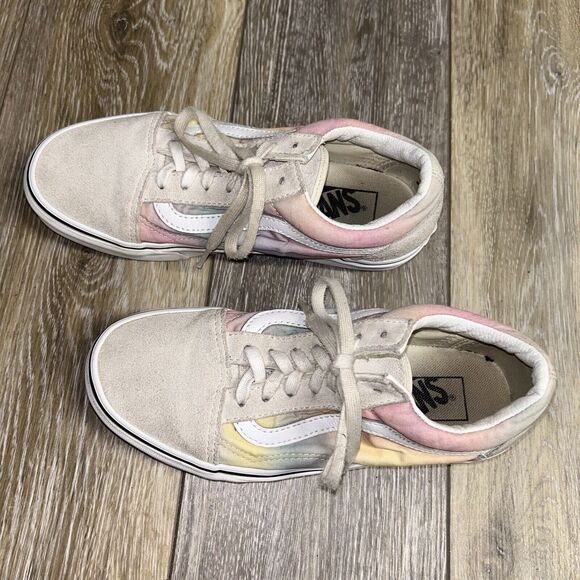 Vans Old Skool Womens US Size 6 Pink White Suede Skate Tie Dye Sneaker Shoes - Picture 6 of 11